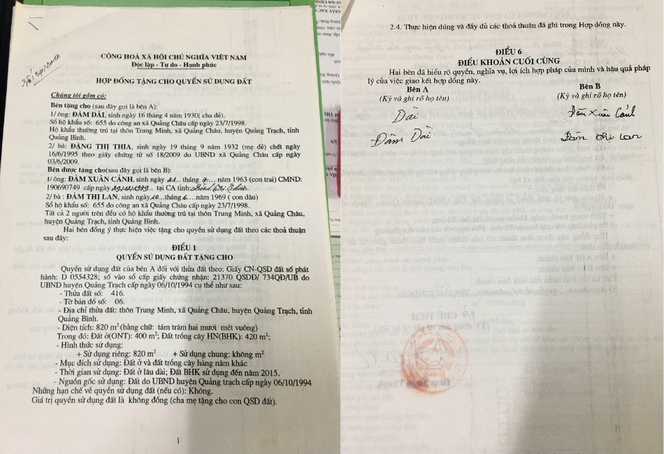 Kỳ lạ người đã chết nhiều năm vẫn... ký giấy cho, tặng đất! - 3 Kỳ lạ người đã chết nhiều năm vẫn... ký giấy cho, tặng đất! - 3