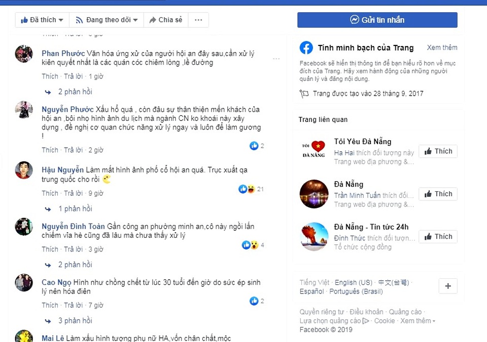 Những bình luận lên án hành vi của người phụ nữ dọa đánh du khách Những bình luận lên án hành vi của người phụ nữ