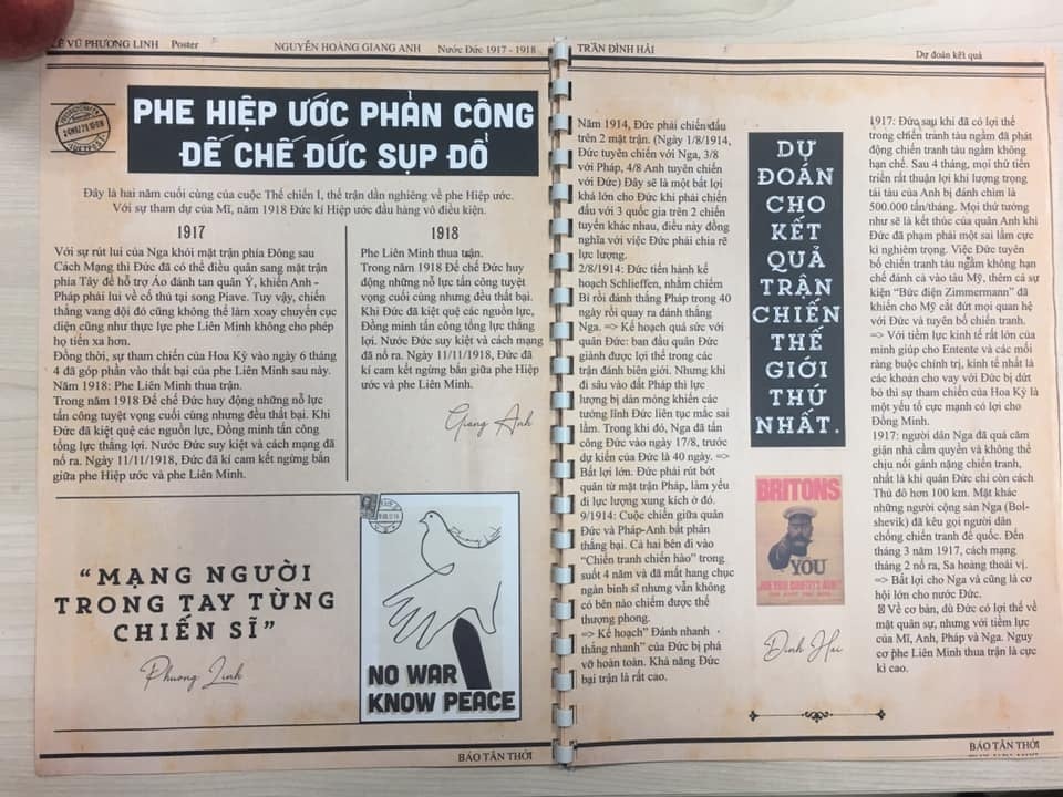 Học sinh Hà Nội sáng tạo bài tập Lịch sử theo phong cách báo chí - 3 Học sinh Hà Nội sáng tạo bài tập Lịch sử theo phong cách báo chí - 3