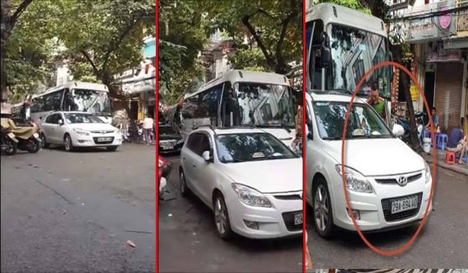 Hà Nội: Trung úy công an bị xử phạt vì đỗ xe ở ngã ba - 1 Hà Nội: Trung úy công an bị xử phạt vì đỗ xe ở ngã ba - 1