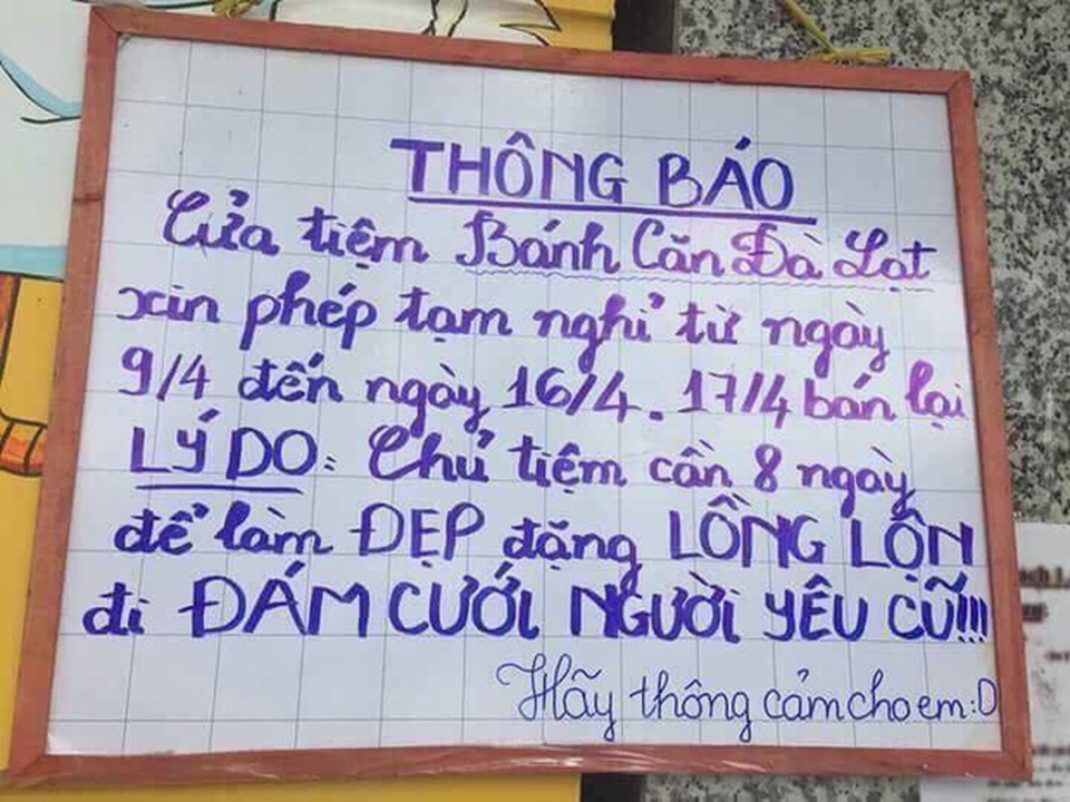 Phát “sốt” với những lý do nghỉ bán hàng “bá đạo” của các chủ quán vui tính - 2 Phát “sốt” với những lý do nghỉ bán hàng “bá đạo” của các chủ quán vui tính - 2