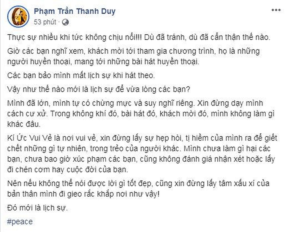 Bị chỉ trích hát lấn át nhóm Mây Trắng, Thanh Duy bức xúc lên tiếng - 4