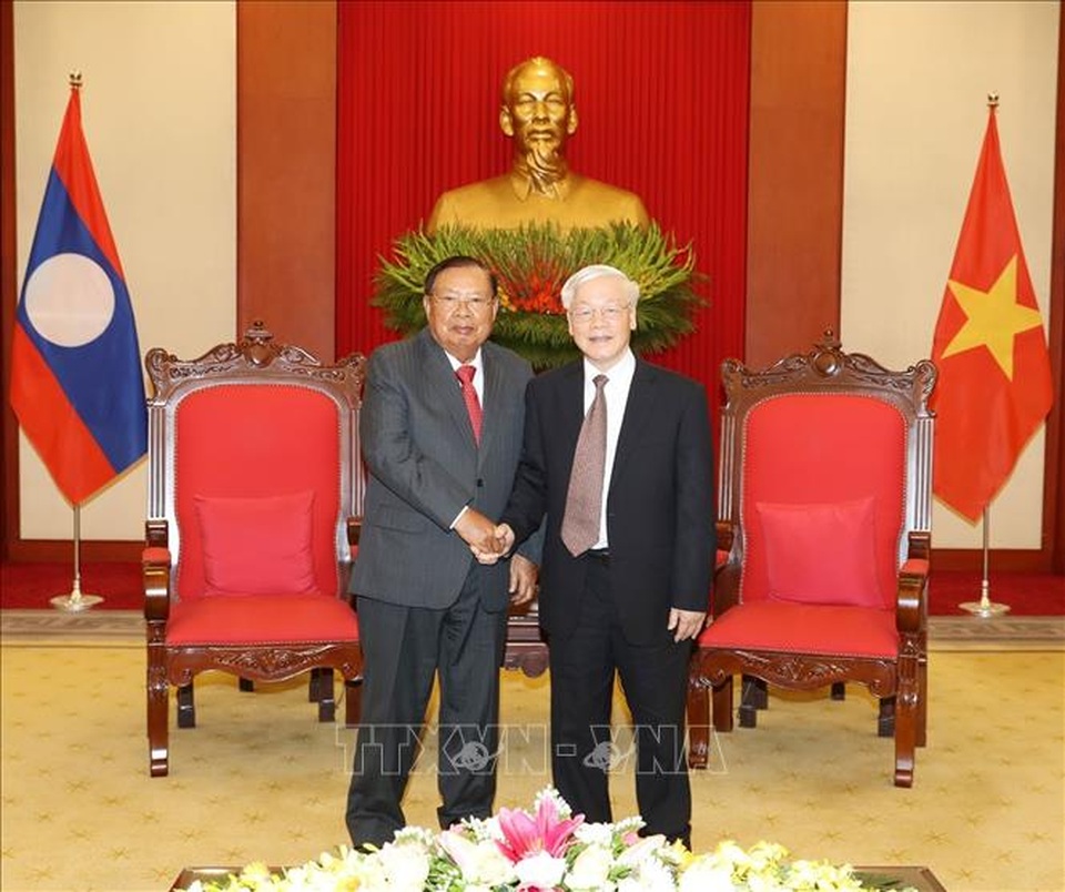 Tổng Bí thư, Chủ tịch nước Nguyễn Phú Trọng tiếp Tổng Bí thư, Chủ tịch nước Lào - 1 Tổng Bí thư, Chủ tịch nước Nguyễn Phú Trọng tiếp Tổng Bí thư, Chủ tịch nước Lào - 1