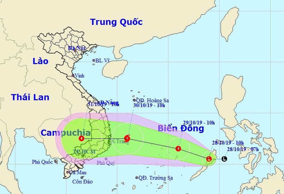 Xuất hiện vùng áp thấp ở Biển Đông - 1 Xuất hiện vùng áp thấp ở Biển Đông - 1