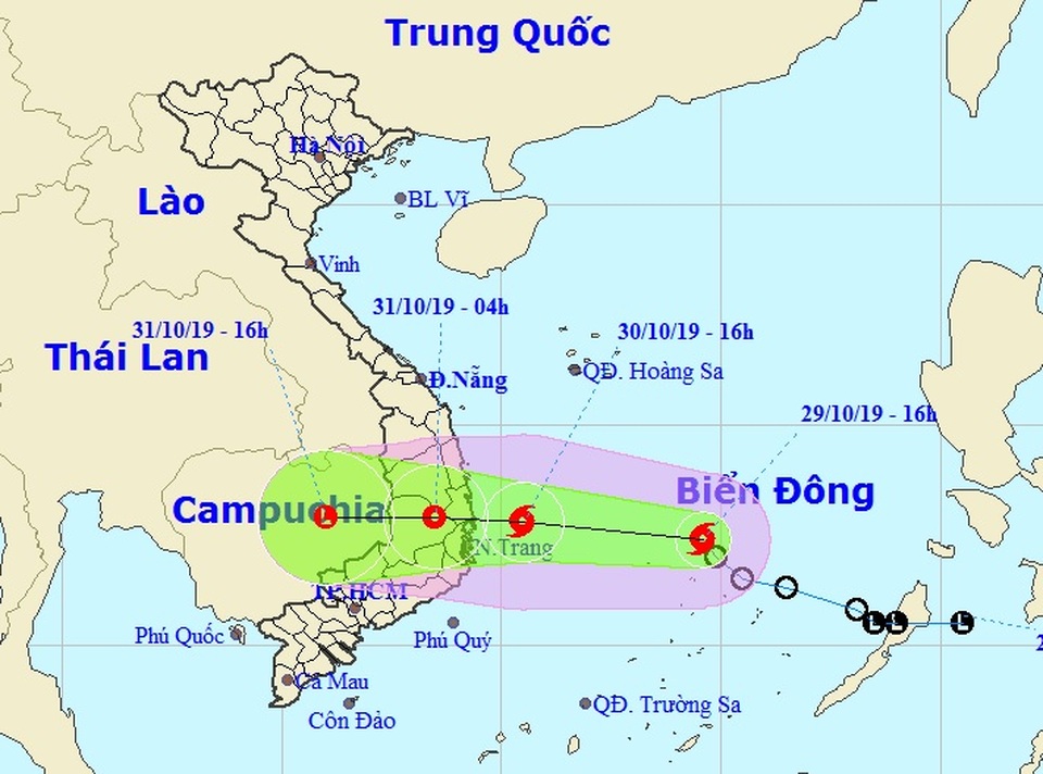 Bão số 5 hình thành trên Biển Đông, hướng về Bình Định - Ninh Thuận - 1 Bão số 5 hình thành trên Biển Đông, hướng về Bình Định - Ninh Thuận - 1