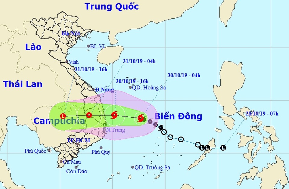 Chiều nay bão số 5 vào vùng biển Quảng Ngãi - Ninh Thuận - 1 Chiều nay bão số 5 vào vùng biển Quảng Ngãi - Ninh Thuận - 1