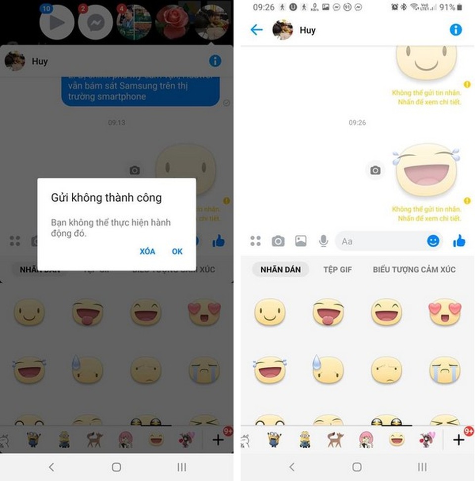 Facebook Messenger mắc lỗi lạ khiến người dùng không thể gửi sticker - 1 Facebook Messenger mắc lỗi lạ khiến người dùng không thể gửi sticker - 1