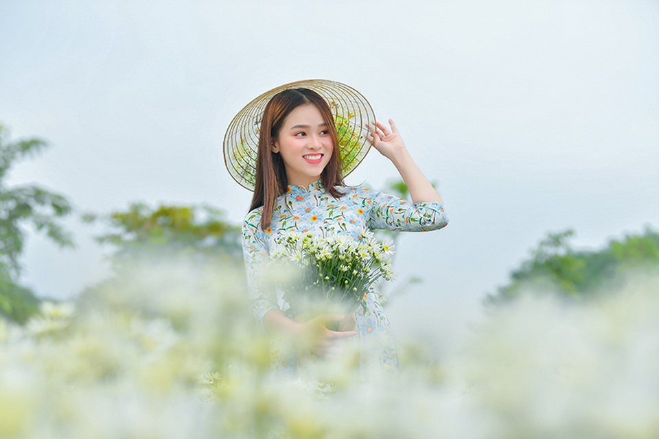Nữ sinh 2K khoe sắc trên cánh đồng cúc họa mi Hà Nội - 4 Nữ sinh 2K khoe sắc trên cánh đồng cúc họa mi Hà Nội - 4