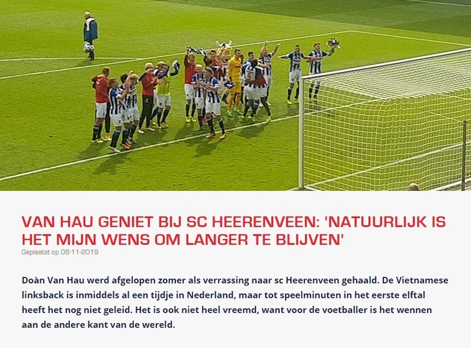 Văn Hậu trải lòng trên báo Hà Lan, muốn ở lại Heerenveen lâu dài - 1 Văn Hậu trải lòng trên báo Hà Lan, muốn ở lại Heerenveen lâu dài - 1