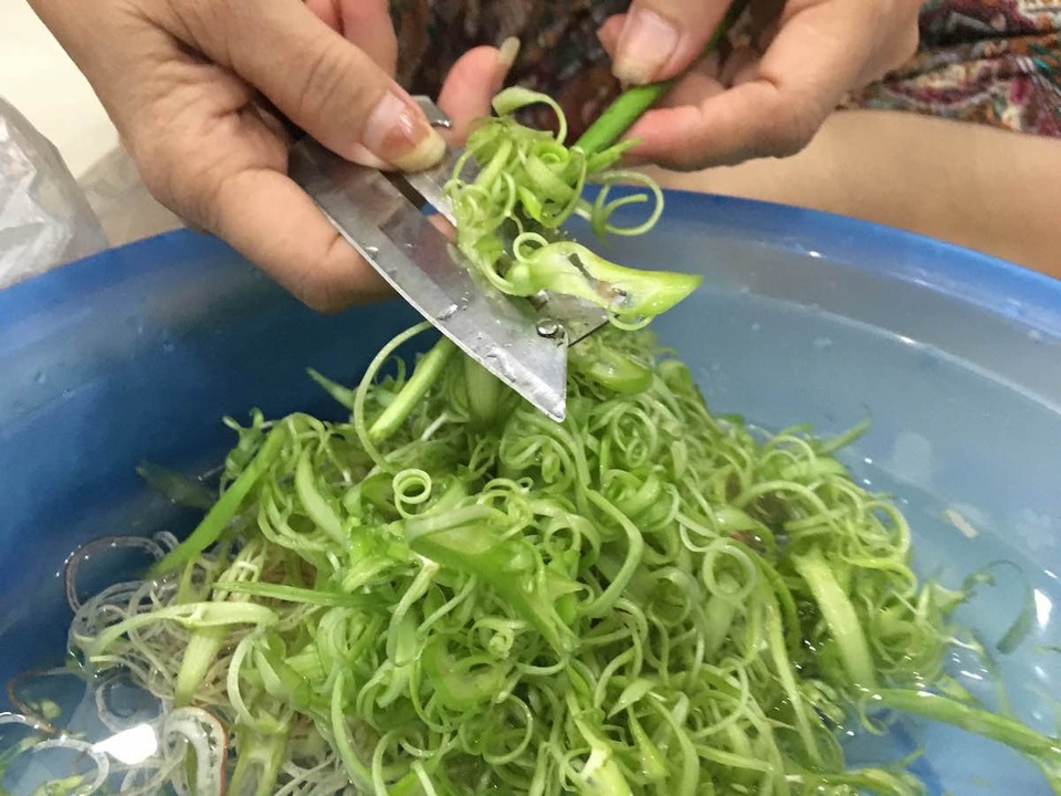 Rau muống bào không dùng hóa chất rất khó bảo quản trong ngày