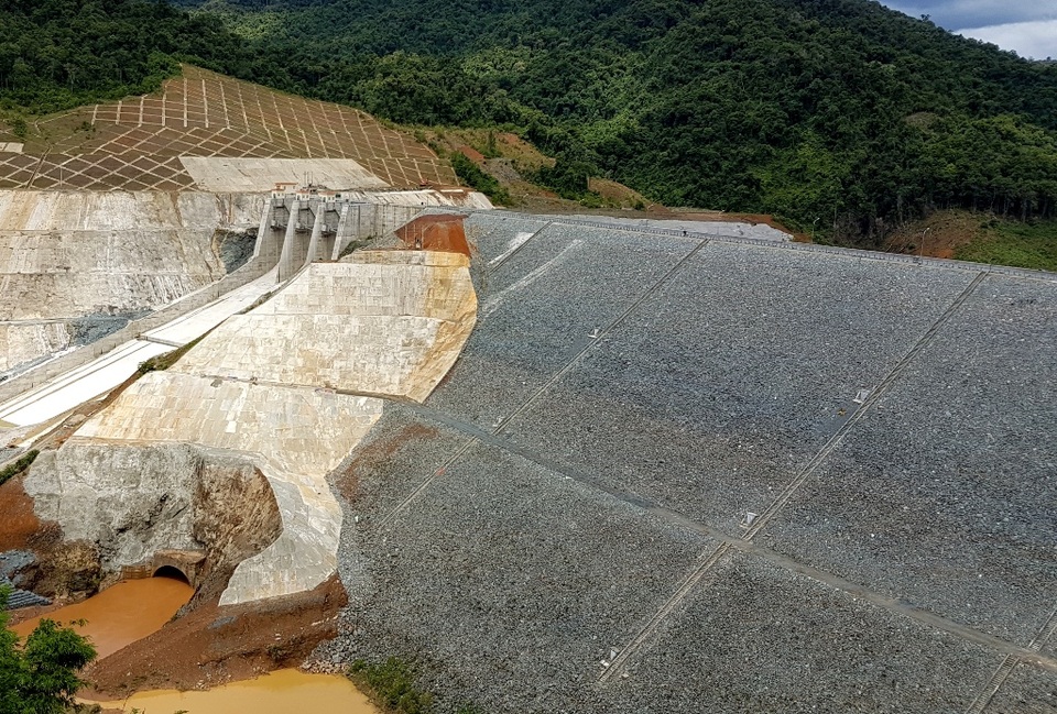 Hai công nhân mất tích trong sự cố vỡ cống thủy điện - 1 Đập dâng thủy điện Sông Bung 2
