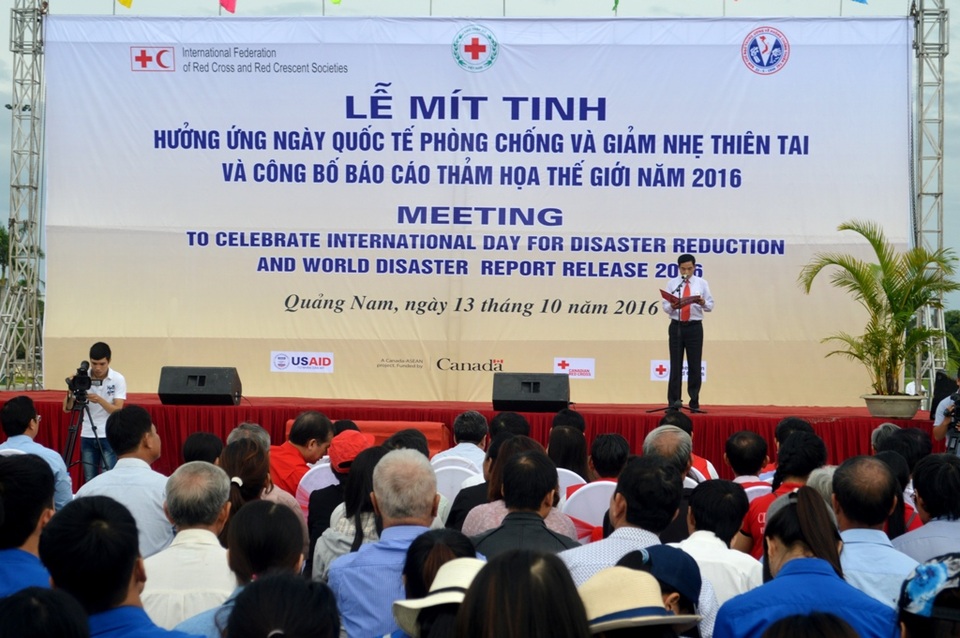 ​Lễ mít tinh hưởng ứng ngày quốc tế phòng chống và giảm nhẹ thiên tai được tổ chức sáng 13/10 tại TP Tam Kỳ, Quảng Nam