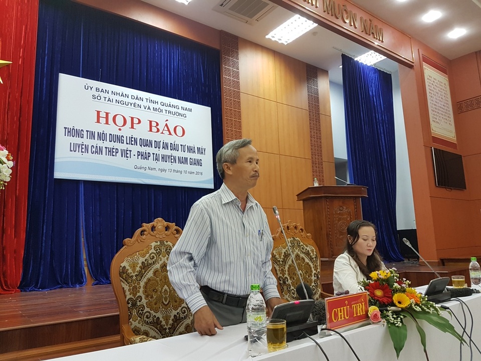 Chỉ mới chủ trương đầu tư và không hỗ trợ tiền cho doanh nghiệp di dời - 1 Tỉnh Quảng Nam tổ chức họp báo chiều ngày 13/10 để làm rõ các vấn đề liên quan đến việc di dời nhà máy thép lên miền núi
