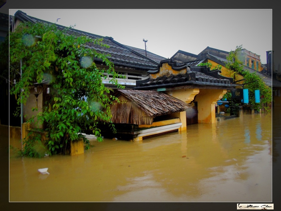 Ngắm vẻ đẹp "lạ" của Hội An trong mùa nước lụt - 10 Màu nước lụt và màu sơn nhà cổ giống nhau