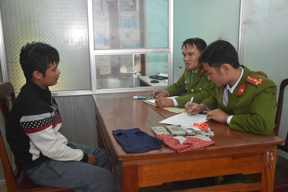 Đối tượng Thức tại cơ quan công an (Ảnh: Thành Nam)