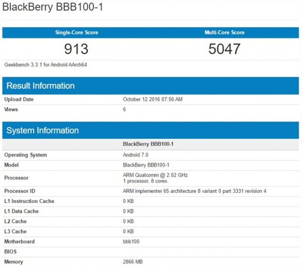 Lộ thông số benchmark của BlackBerry Mercury với bàn phím QWERTY vật lý - 2 Lộ thông số benchmark của BlackBerry Mercury với bàn phím QWERTY vật lý - 2