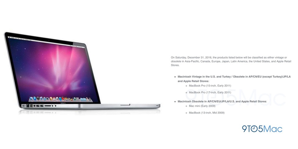 Nhiều mẫu MacBook Pro, MacBook Air và Mac Mini sắp bị ngừng bảo hành từ Apple - 1 Nhiều mẫu MacBook Pro, MacBook Air và Mac Mini sắp bị ngừng bảo hành từ Apple - 1