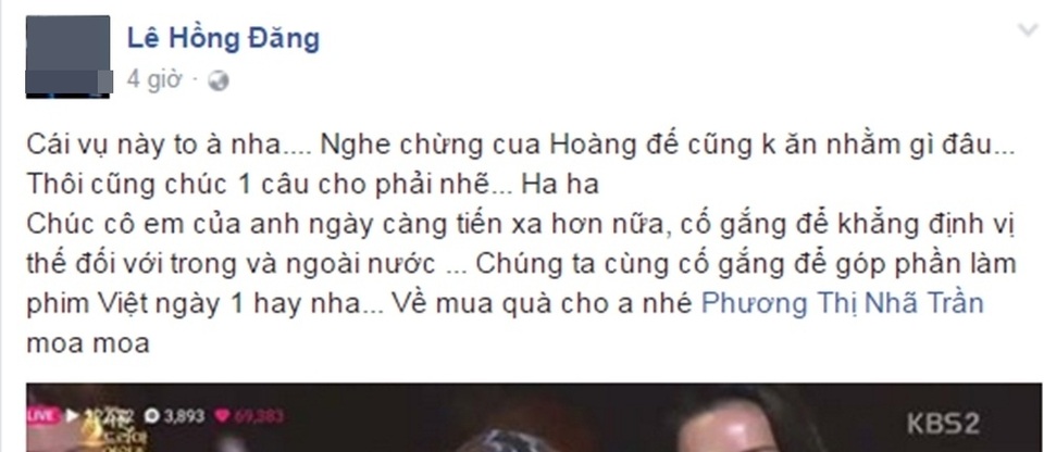 Nhã Phương - từ “cô gái nghèo bán bánh tráng” đến Ngôi sao châu Á - 6 Đạo diễn Đỗ Thanh Hải và bạn diễn Hồng Đăng trong Tuổi thanh xuân 1 cũng gửi những lời chúc tốt đẹp đến Nhã Phương.