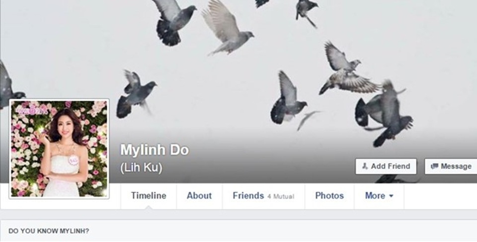 Những chiếc cup “tuổi trẻ tài cao” gọi tên Hồ Văn Cường, Nhã Phương - 11 Cùng với sự trở lại của Kỳ Duyên, Hoa hậu Việt Nam 2016 Đỗ Mỹ Linh cũng vừa mở lại trang cá nhân trên Facebook sau thời gian tạm đóng, tuy nhiên toàn bộ phần thông tin thời cô chưa đăng quang bị khóa lại. Cô cũng tắt chế độ theo dõi và kết bạn. Sở dĩ có điều này, nhiều người đồn đoán là do những lùm xùm không mong muốn từ mạng xã hội mà cô gặp phải ngay sau khi đăng quang.