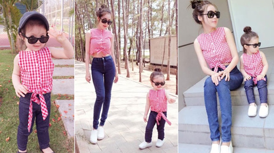 Thời trang “ton sur ton” siêu đẹp của 3 cặp mẹ con Vbiz Việt - 8 Thời trang “ton sur ton” siêu đẹp của 3 cặp mẹ con Vbiz Việt - 8