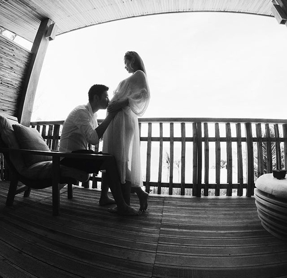 Trong thai kì, Diễm Trang được chồng hết lòng yêu thương, chăm sóc.