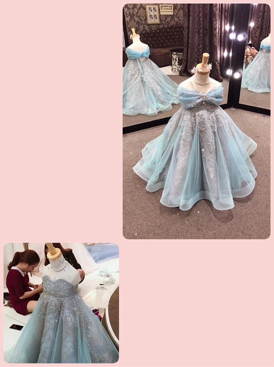 Cadie Mộc Trà “gây thương nhớ” khi hóa thành "công chúa Lọ Lem" - 10 Được biết, chiếc váy điệu đà là một thiết kế được Elly Trần đặt riêng cho con gái do một NTK nổi tiếng từng thực hiện váy cưới, áo dài ăn hỏi cho hàng loạt cặp sao Việt như Victor Vũ - Đinh Ngọc Diệp, Lương Thế Thành - Thúy Diễm, Ngọc Lan - Thanh Bình thực hiện,… Bản thân Elly cũng là nàng thơ của NTK này. Bà mẹ hai con thân thương gọi những trang phục cầu kì mà cô chuẩn bị cho con là thời trang của những người thương nhau.