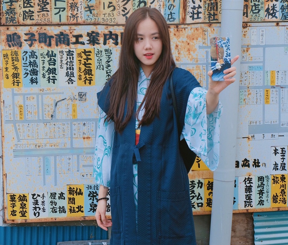 Phương Ly tranh thủ đi chơi trong những ngày ở Nhật Bản.