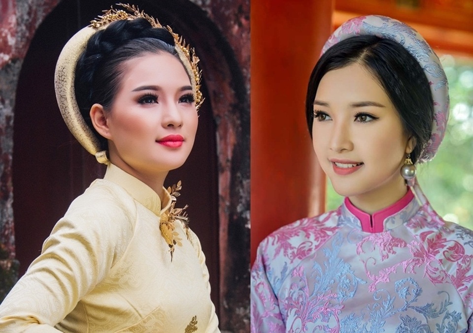 “Nàng thơ xứ Huế” từng gây sốt ở HHVN 2016 trở lại - 1 Kiều Oanh (trái) và Ngọc Trân (phải) - hai cô gái Huế có nhiều nét tương đồng trên gương mặt.
