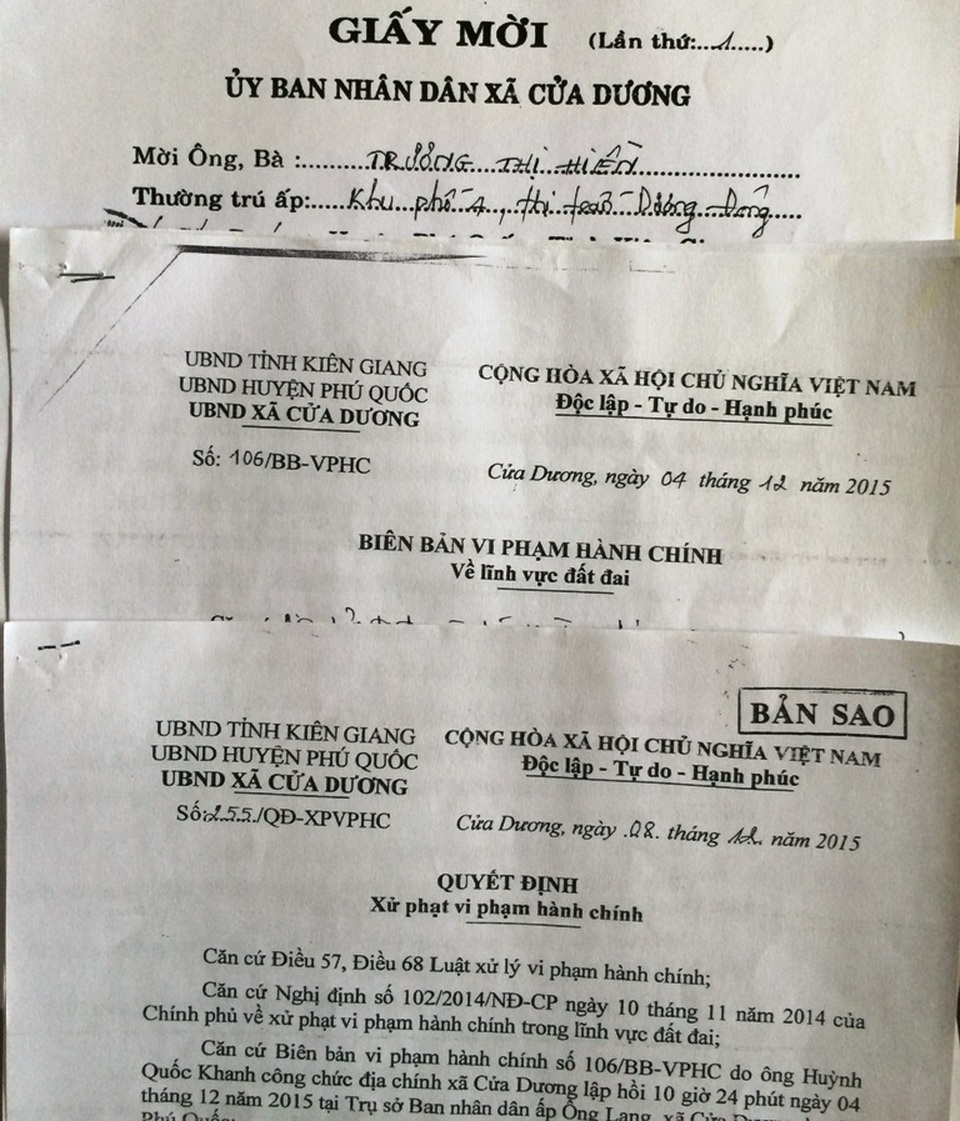 Chủ tịch xã thua kiện trước dân, tòa phúc thẩm bác đơn kháng cáo! - 1 UBND xã Cửa Dương cho biết đã phát hiện bà Trương Thị Hiền xây móng nhà từ năm 2011 nhưng chẳng hiểu sao đến 2015, UBND xã này mới ra quyết định xử phạt hành vi chiếm đất của bà Hiền?