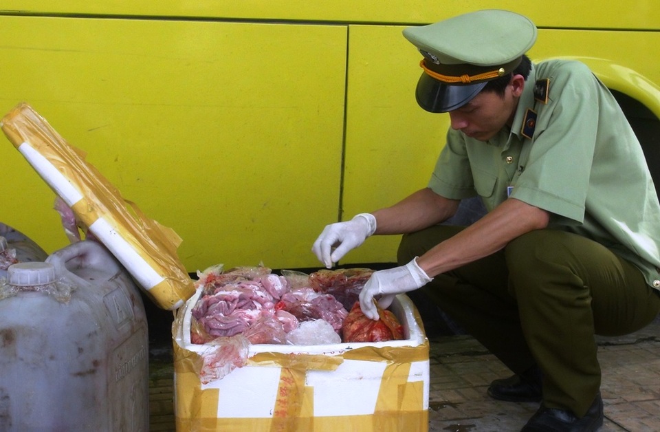 Số nội tạng này do một người từ TP Hồ Chí Minh chuyển về An Giang để tiêu thụ thì bị bắt giữ