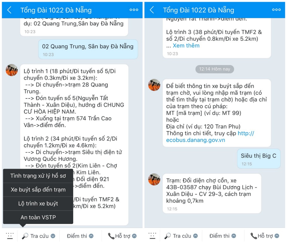 Người dùng nhắn tin theo cú pháp [Điểm đi], [Điểm đến]. Trong đó, điểm đi và điểm đến là địa chỉ nhà, tên đường cần tìm hoặc các địa điểm công cộng...