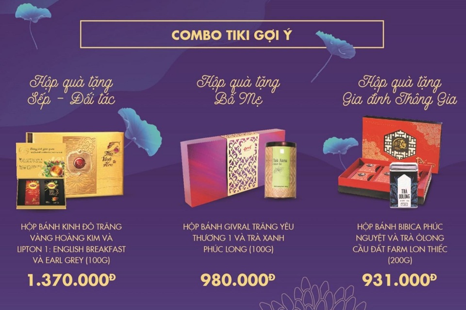 Tiki đón đầu mùa Trung Thu với cách giao hàng "độc lạ" - 2 Tiki sẵn sàng gợi ý combo quà tặng hấp dẫn, với hộp quà tặng đối tác với giá 1,37 triệu đồng