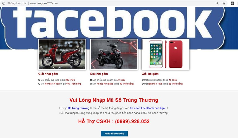 Những cách nhận biết bị lừa đảo trên Facebook - 3 Giao diện một trang web lừa đảo