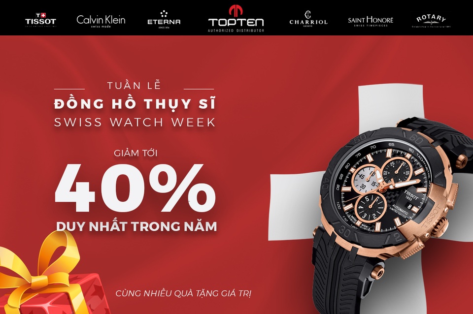 Tissot giảm giá cực khủng trong "Swiss Watch Week" - 1 Sự kiện giảm giá đồng hồ hàng hiệu Thụy Sĩ với mức ưu đãi lên tới 40%