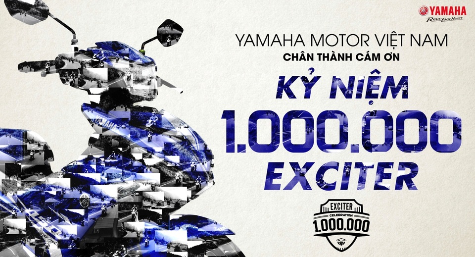 Exciter lưu tên vào sách kỷ lục Guinness Thế giới - 1 Yamaha Việt Nam tổ chức chuỗi sự kiện Kỷ niệm 1.000.000 Exciter được bán ra.