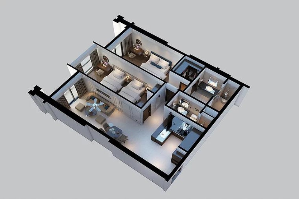 Khách sạn và căn hộ nghỉ dưỡng: Sự khác biệt tạo nên xu hướng - 1 Thiết kế căn hộ số 5 tại Altara Suites – khách sạn cao nhất bờ biển Mỹ Khê