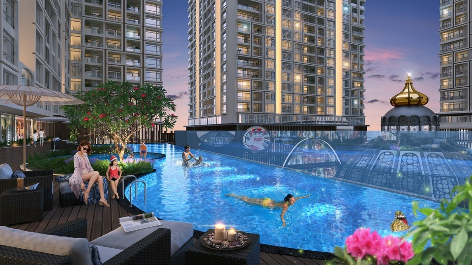 Hinode City sở hữu 3 bể bơi ngoài trời và 1 bể bơi trong nhà