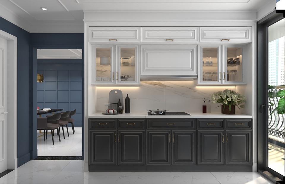 Phân khúc căn hộ cao cấp vẫn hút khách nhờ tiêu chuẩn bàn giao - 1 Phòng bếp được trang bị nội thất cơ bản có tính thẩm mỹ cao và tiện nghi cho người sử dụng