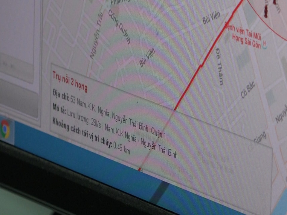 Trụ nước gần nhất sẽ được hệ thống của trung tâm xử lý và báo nhanh nhất để thông tin đến đội cứu hộ.
