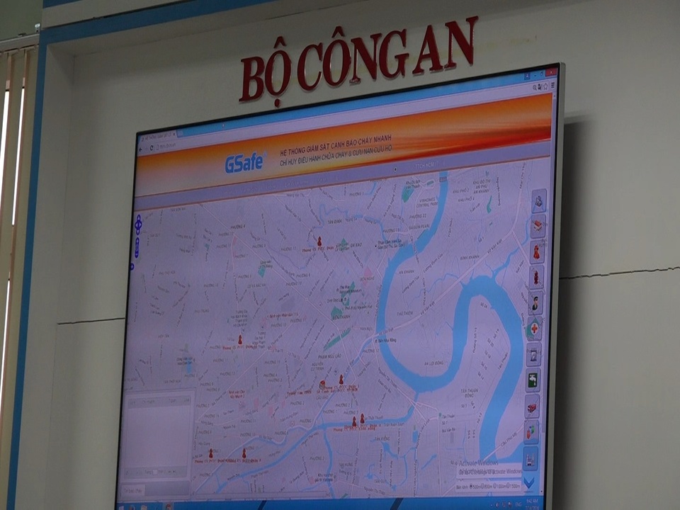 Giao diện địa đồ giám sát một số khu vực chính của trung tâm.