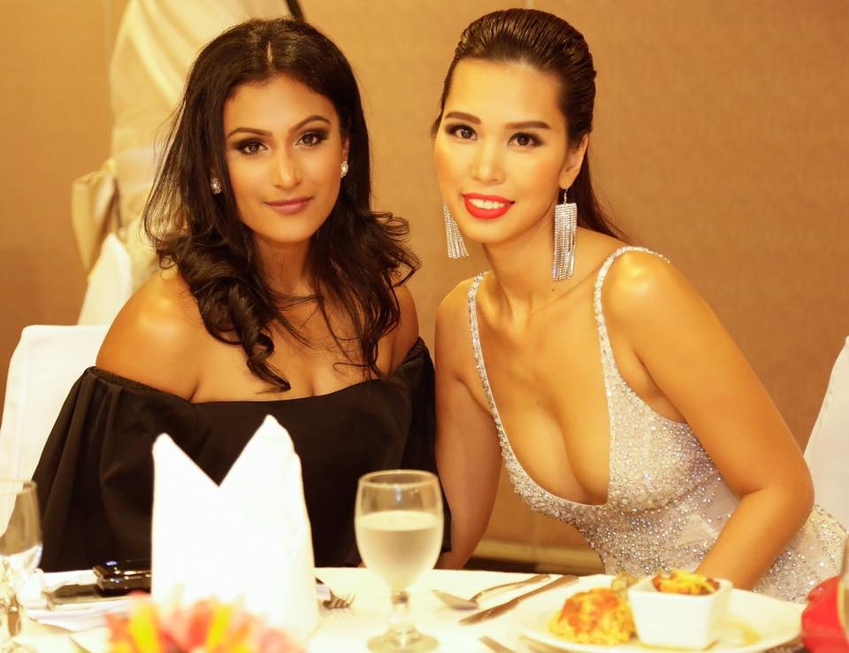 Siêu mẫu Hà Anh gợi cảm ngang Hoa hậu Hoàn vũ 2005 Natalie Glebova - 2 Nữ siêu mẫu được ban tổ chức kết sức ưu ái khi luôn sánh vai với các nhân vật nổi tiếng thế giới như tay vô đich quyền anh thế giới Manny Paccquiao, Hoa hậu Hoàn vũ 2005 Natalie Glebova, Hoa hậu Mỹ 2014 Nina Davuluri .