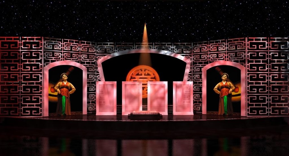 Hình ảnh sân khấu của liveshow Xuân Hinh.