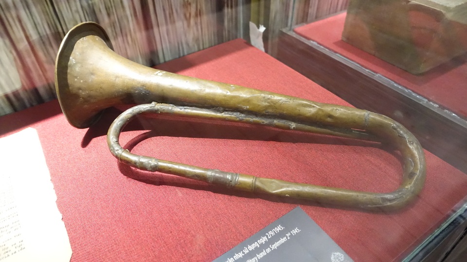 Kèn của đội quân nhạc sử dụng ngày 2/9/1945.