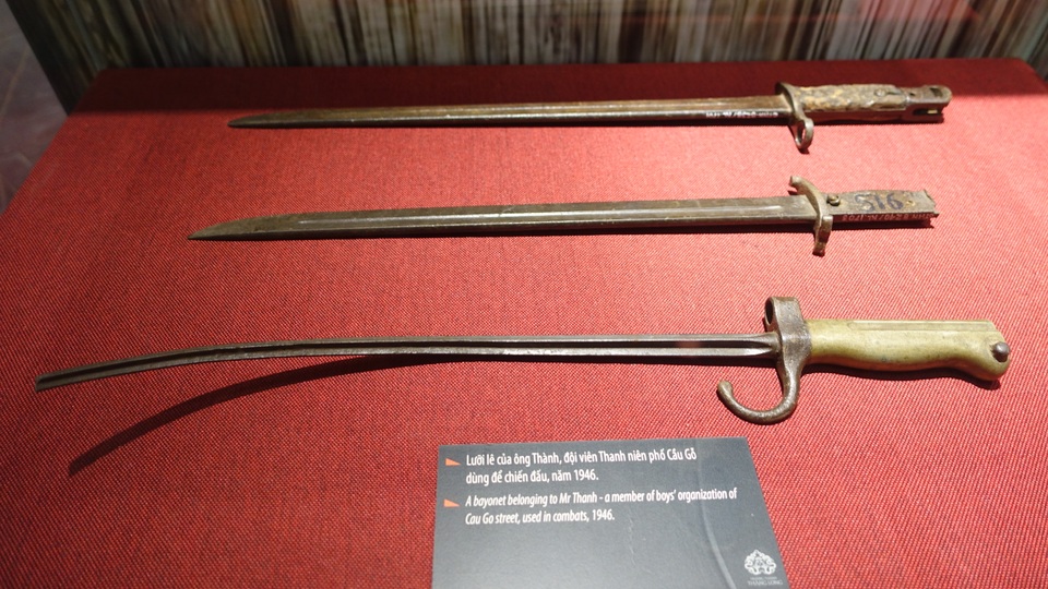 Lưỡi lê của ông Thành, đội viên Thanh niên phố Cầu Gỗ dùng để chiến đấu năm 1946.