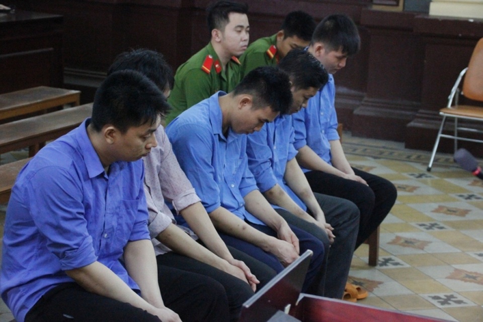 Các bị cáo tại phiên tòa