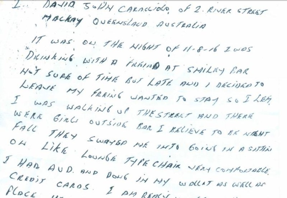 Thư của ông Caracciolo David John