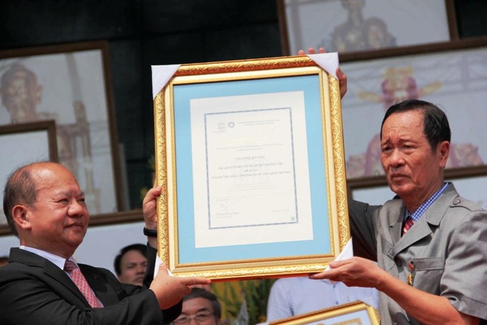 Liên hiệp UNESCO Thế giới tặng bằng tôn vinh các giá trị di sản lịch sử và văn hóa thời Trần