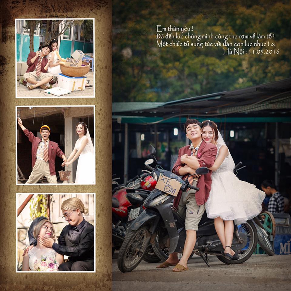 Nghệ sĩ trẻ, hot teen dự đám cưới "thánh chế" Đỗ Duy Nam - 8 Ảnh cưới hài hước của Đỗ Duy Nam và vợ.