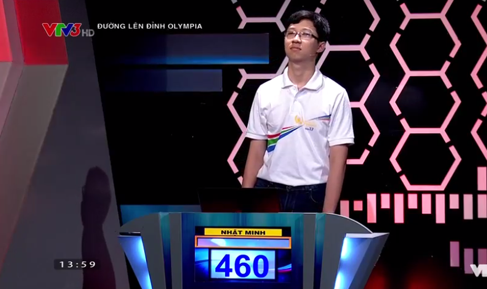 “Cậu bé Google” giành số điểm ngang bằng kỷ lục 16 năm Đường lên đỉnh Olympia - 1 Nhật Minh giành được 460 điểm - điểm số kỷ lục suốt 16 năm lịch sử cuộc thi Đường lên đỉnh Olympia