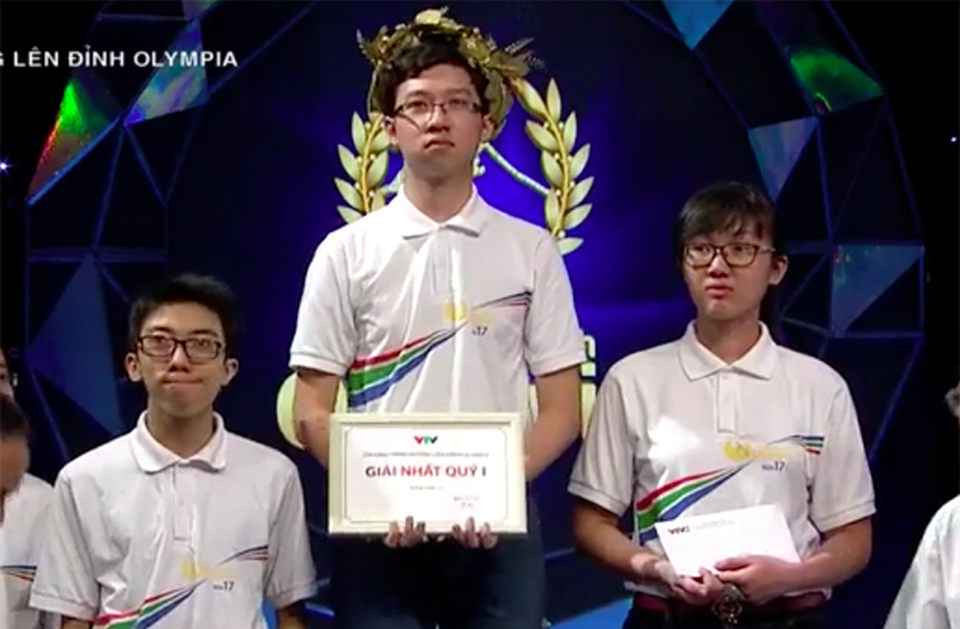 “Cậu bé Google” trở thành thí sinh đầu tiên của Chung kết năm Olympia 17 - 4 Nhật Minh đội Vòng nguyệt quế ở cuộc thi Quý 1